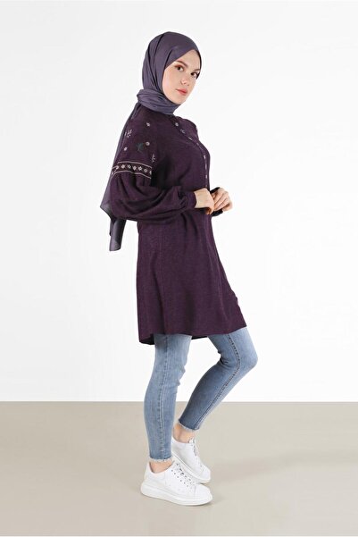 Alvina İŞLEME DETAYLI GİZLİ DÜĞMELİ TUNİK 42396