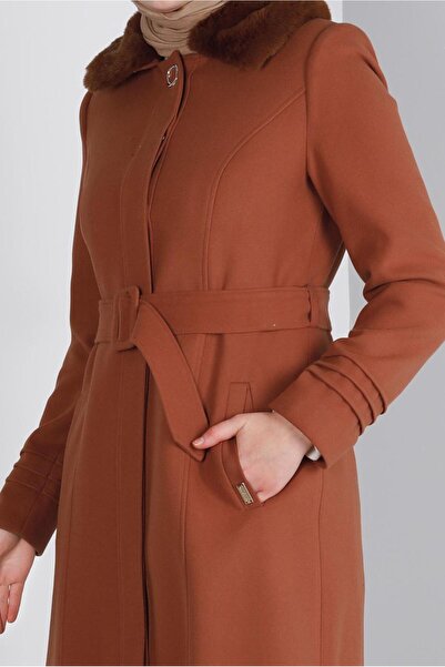 Alvina Fur Detailed BELTED COAT 90341