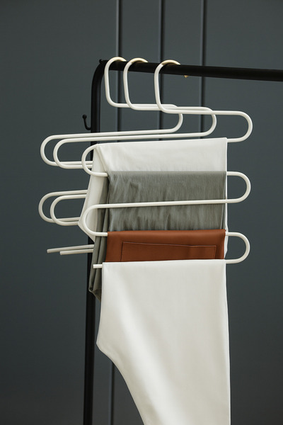 VENON 1 bucată Umeraș pentru haine din metal ALB, cu 5 niveluri, pentru șaluri, pentru pantaloni, pentru organizarea dulapului