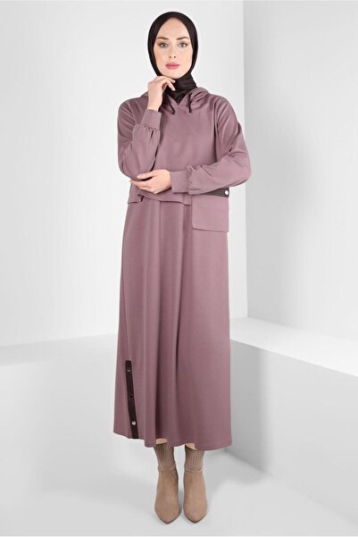 Alvina فستان مزدوج بجيب وغطاء للرأس 43320