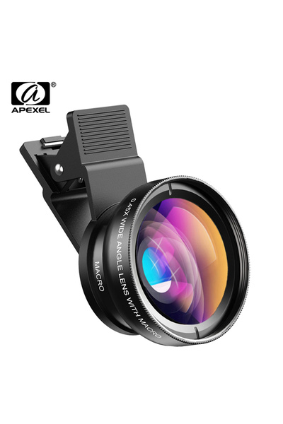 APEXEL 0.45X Super Wide Aperture and 12.5X Macro Micro Lens Hd Camera Lenses - Phone Lens Set for iPhone
