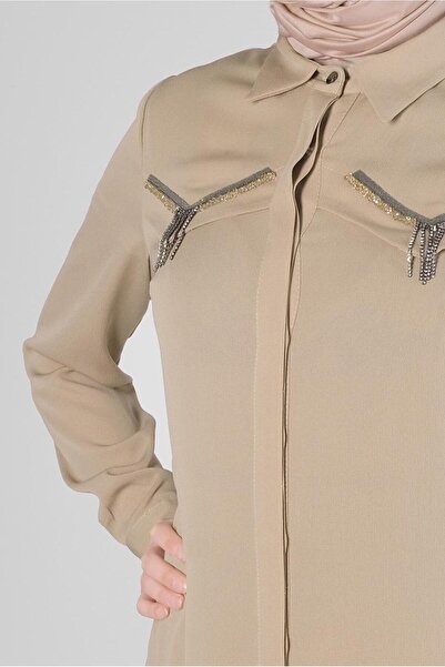 Alvina CHAIN DETAILED SHIRT COLLAR TUNIC 43531