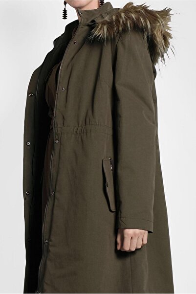 Alvina 9779 Μοντέλο Parka με κουκούλα και συγκεντρωμένη μέση