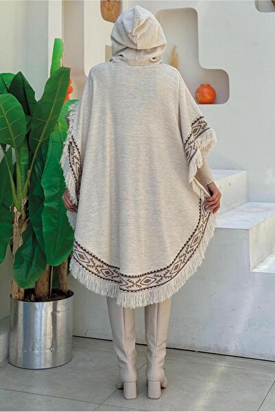 TRENDTESETTÜR Μπεζ πλεκτό με κουκούλα Γυναικείο Panco 69021