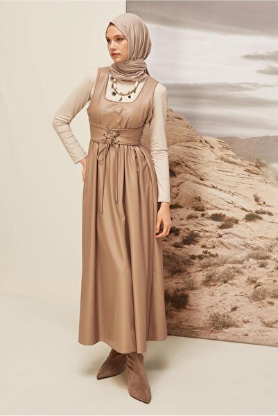 Alvina SUNİ DERİ JİLE ELBİSE 46092