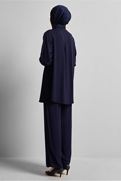 Alvina Shirt Collar Pants Suit 45418