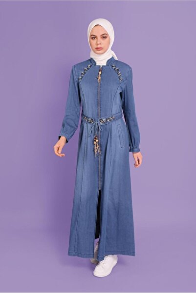 Alvina NAKIŞLI KEMERLİ DENİM PARDESÜ 10390