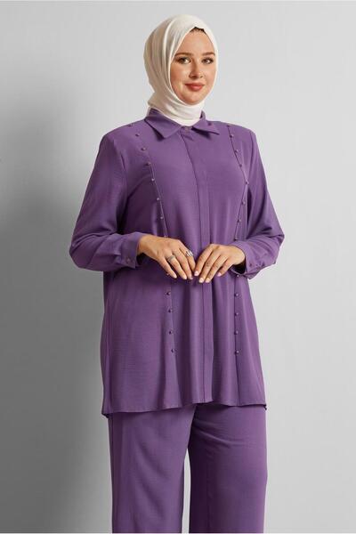 Alvina Beaded Detail Plus Size Pants Suit 20731