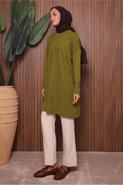 TRENDTESETTÜR Women's Green (Acid) Knitwear Tunic t 9007