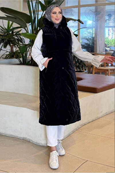 TRENDTESETTÜR ЖІНОЧИЙ ЧОРНИЙ НАДУВНИЙ ЖИЛЕТ Т 7056