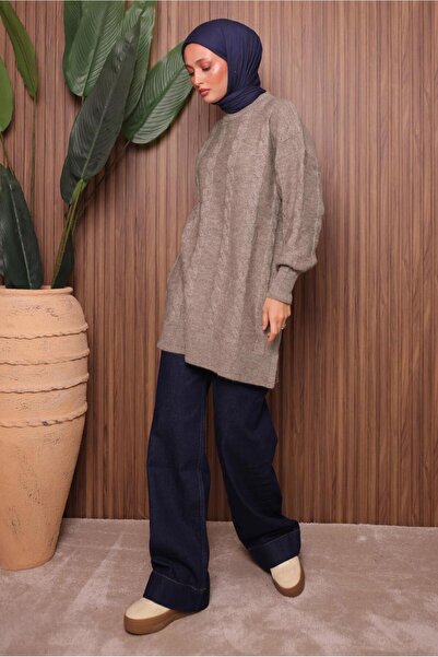 TRENDTESETTÜR Women's Mink Knit Tunic t 4107