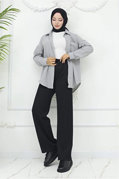 TRENDTESETTÜR Women's Black Cotton Palazzo Pants t 4403