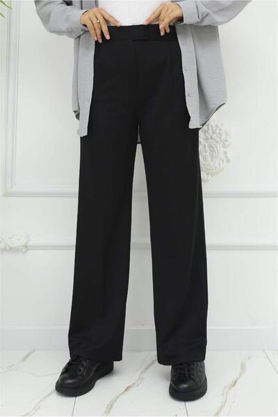 TRENDTESETTÜR Women's Black Cotton Palazzo Pants t 4403