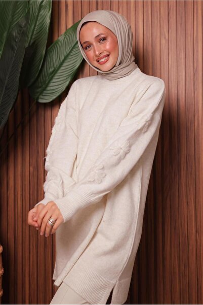 TRENDTESETTÜR Women's Ecru Knit Tunic t 4507