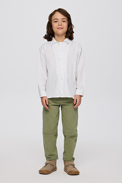 Panço Erkek Çocuk Beyaz Oxford Gömlek