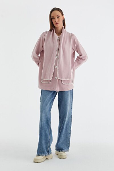MARKALİSTE Ζακέτα με τσέπες από φλις σε χρώμα πούδρας