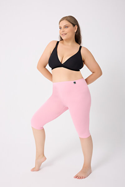 ELİT zümrüt بنطلون نسائي طويل يصل إلى أسفل الركبة مصنوع من القطن بنسبة 100% مع خصر مطاطي