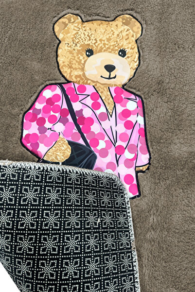 Chilai Home Boss Bear Stone 2-Piece Embroidered Bath Mat, Non-Slip Base 60X100 50X60 Cm