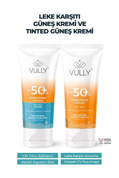 VULLY Leke Karşıtı-Aydınlatıcı Spf+50 Güneş Kremi + Renkli Kapatıcı Etkili Sp...