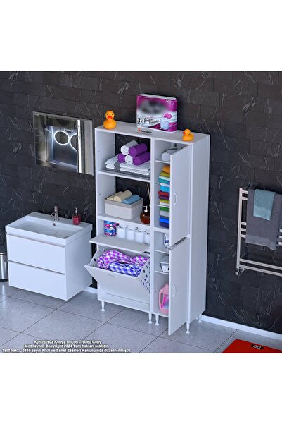 Modilayn MİS URLA YENİCE 90 x 183 x 32,5 cm Kirli Çamaşır Hazneli Çok Amaçlı ...