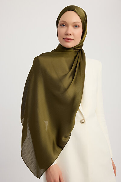 Şaless Βραδινό σάλι Janjan Hijab Crinkle - Χακί 70x190cm
