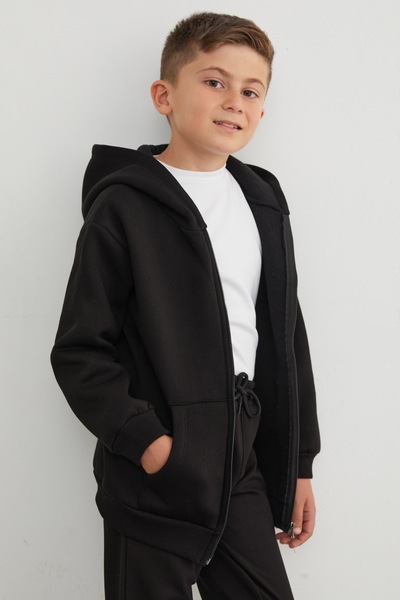 Fulla Moda Унисекс детска суитшърт с качулка и цип