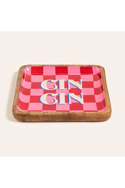 Zsa Zsa Zsu Lakrı Mango Ağacı Tepsi 26x26x3 Cm Pembe