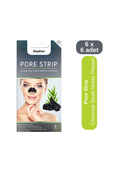 StopEver Charcoal Pore Strip Kömürlü Siyah Nokta Plasteri 6x6 Adet
