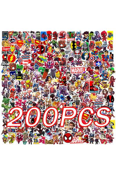 Choice 200 قطعة من ملصقات مارفل 50/100/200 قطعة من ملصقات مارفل اللطيفة للأبط...