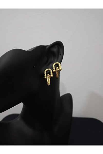 staınless steel DESENLİ TİFANNY GOLD ÇELİK KÜPE