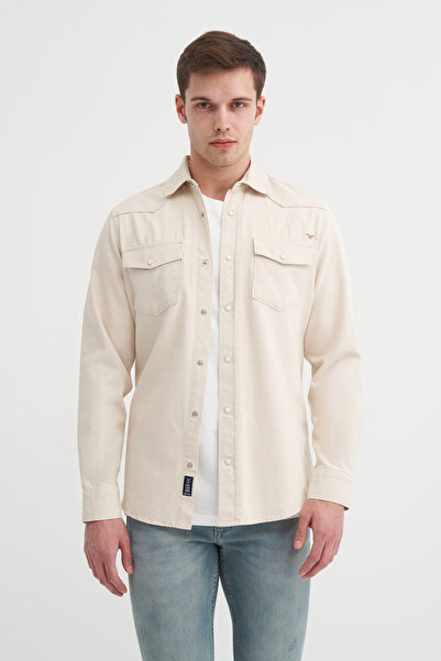 Cazador Μακρυμάνικο πουκάμισο με κανονική εφαρμογή με βαμβακερή τσέπη