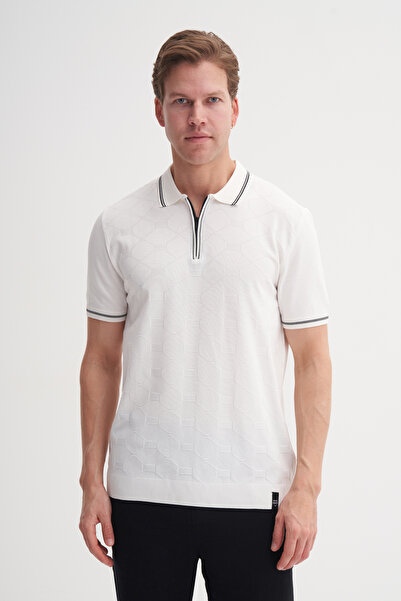 Cazador Πλεκτό μπλουζάκι Polo Neck Regular Fit με φερμουάρ