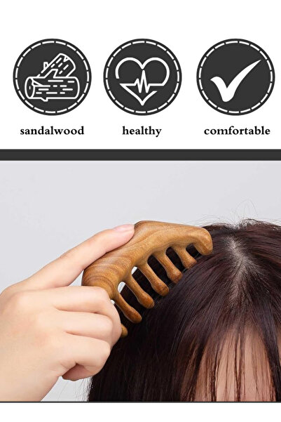 TRENZ TRANZ Wide Tooth Natural Wood Scalp Massage Comb