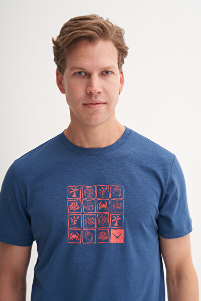 Cazador Μπλουζάκι με βαμβακερό σχέδιο με λαιμόκοψη Slim Fit