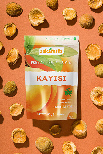 sekafarm مشمش مجفف بالتجميد 30 جرام - رقائق فواكه مجففة بالتجميد