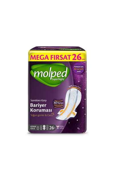 Molped Supernıght Mega 26 Lı Süper Gece 3d Bariyer Korumalı