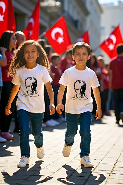 Windy Island Παιδικό μπλουζάκι Unisex Crew Neck 100% βαμβάκι Atatürk με τύπωμα