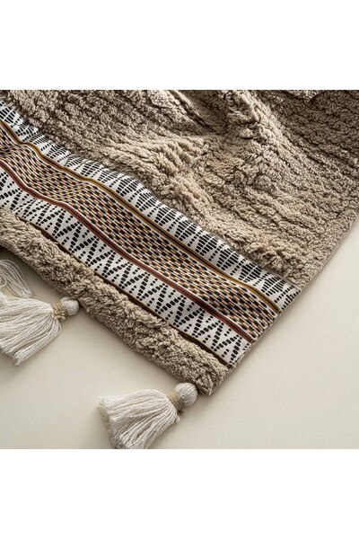 Ecocotton Σετ πατάκι μπάνιου Rita 2 τεμαχίων 100% βαμβακερό μπεζ Karde 60x90-40x60