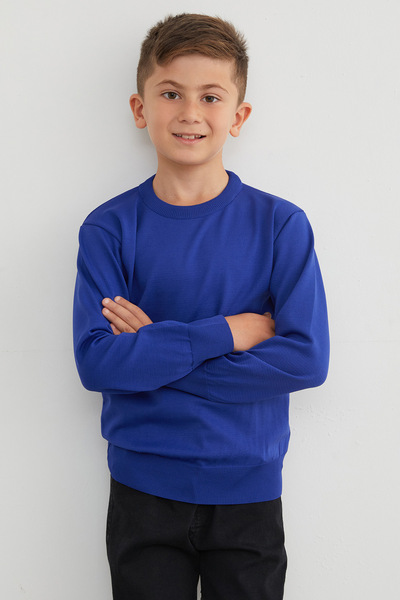 Fulla Moda Πλεκτό πουλόβερ για αγόρια Basic Crew Neck