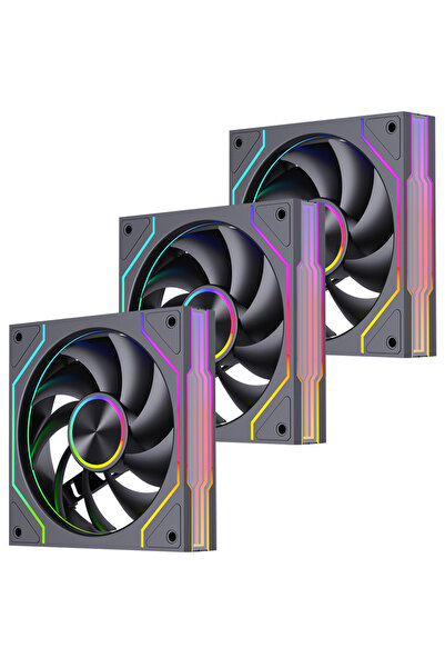 GAMELİNE FRESH x1 3'lü SET 120mm ARGB 6 Pin Kasa Fanı Siyah