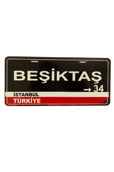 DURUSA "Beşiktaş" MDF Plaka ,Yön Tabela 11x24 cm - Dekoratif Duvar ve Araç Aksesuarı