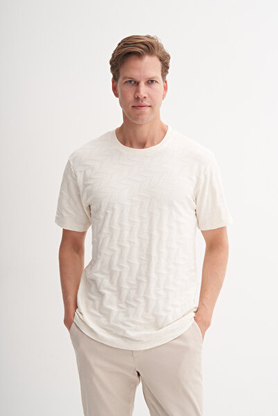 Cazador Μπλουζάκι με λαιμόκοψη με κανονική εφαρμογή με πλεκτό σχέδιο