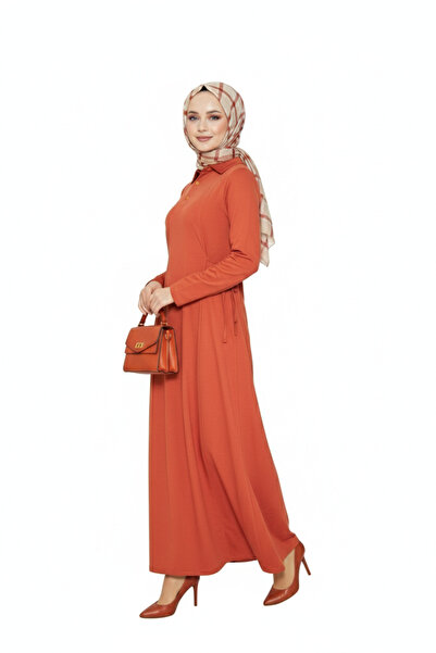 Avones Γυναικείο φόρεμα με μακρυμάνικο γιακά πουκάμισο με κορδόνια – Κομψό & Κομψό Σχέδιο