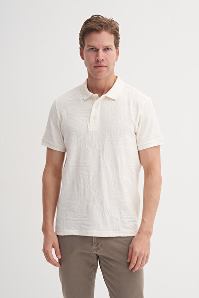 Cazador Поло з коміром, прямий крій, трикотажна футболка з хвилястим візерунком