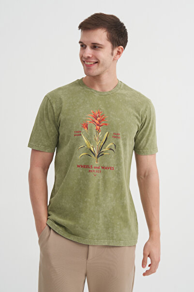 Cazador Велосипедна комір Regular Fit Бавовняна футболка з малюнком