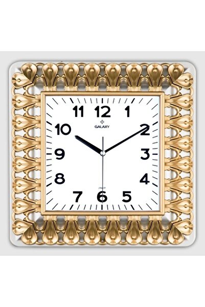 Galaxy Square Wall Clock Gold Frame