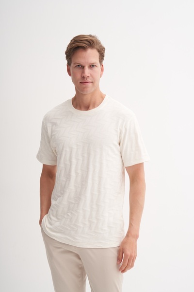 Cazador Μπλουζάκι με λαιμόκοψη με κανονική εφαρμογή με πλεκτό σχέδιο