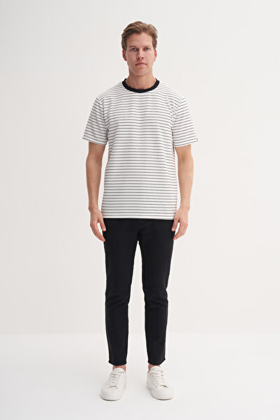 Cazador Плетена тениска на райета с кръгло деколте и стандартна кройка