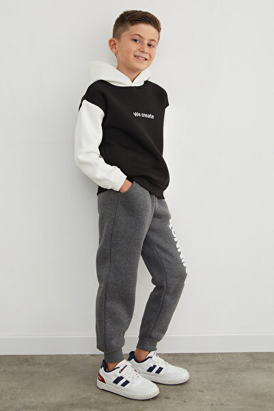 Fulla Moda 3 İplik Running Baskılı Erkek Çocuk Jogger Eşofman Altı