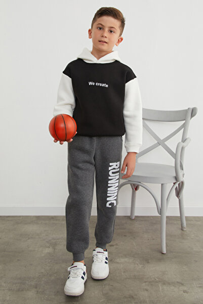 Fulla Moda 3 İplik Running Baskılı Erkek Çocuk Jogger Eşofman Altı